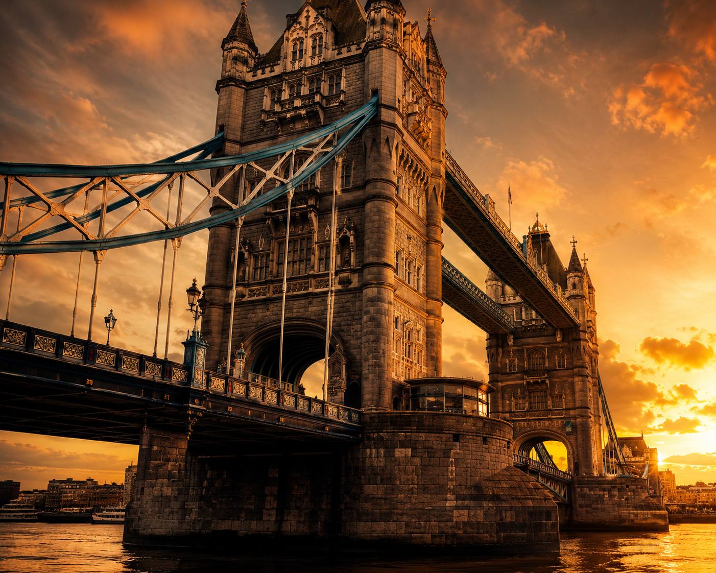 Tower Bridge and The Shard at golden hour
